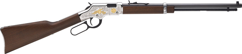 Henry H004SAT Second Amendment Tribute Lever Action Rifle - .22 LR, 20" Octagonal Barrel, Walnut Stock