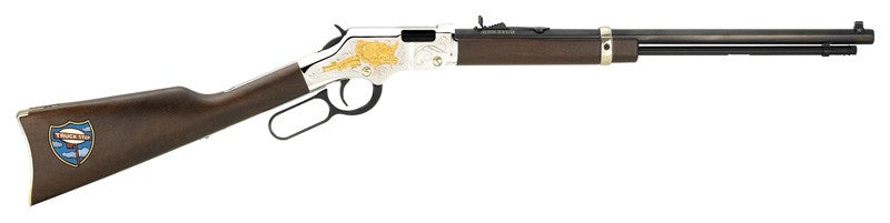 Henry H004TT Truckers Tribute Edition Lever-Action Rifle - .22 LR, Walnut Stock, 20-Inch Octagon Barrel