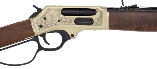 Henry H10 Brass Side Gate Sporting Rifle with Octagon Barrel and Walnut Stock