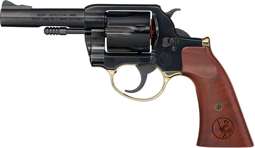Henry H17 Big Boy Revolver - .357 Magnum / .38 Special with 4-Inch Blued Barrel and Wood Grips
