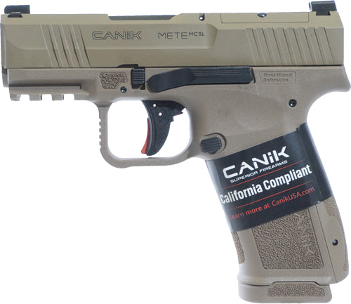 Canik METE MC9 L Cali 9mm Semi-Auto Pistol with 3.18-Inch Barrel and Flat Dark Earth Finish