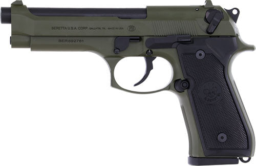 Beretta 92FS 9mm Semi-Auto Pistol with 4.9-Inch Barrel and Green Finish