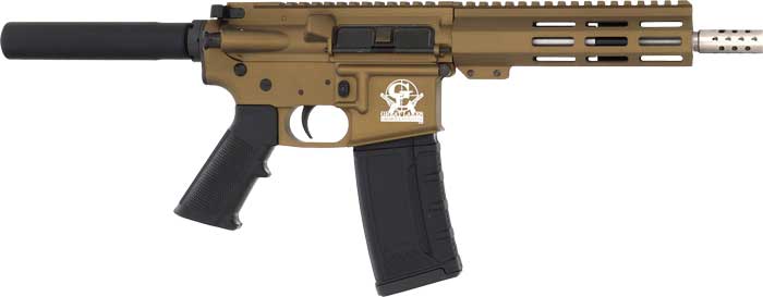 Great Lakes Firearms & Ammo GL15223SSP BRZ AR-15 Pistol in .223 Rem/5.56 NATO with Bronze Finish