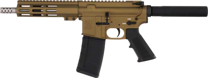 Great Lakes Firearms & Ammo GL15223SSP BRZ AR-15 Pistol in .223 Rem/5.56 NATO with Bronze Finish