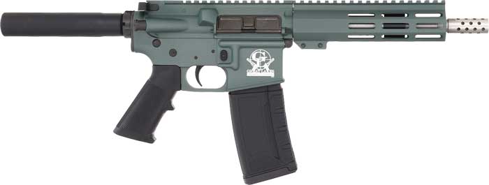 Great Lakes Firearms & Ammo GL15223SSPCHG AR-15 Pistol in 223 Wylde with Green Frame and Barrel