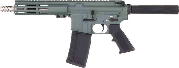 Great Lakes Firearms & Ammo GL15223SSPCHG AR-15 Pistol in 223 Wylde with Green Frame and Barrel