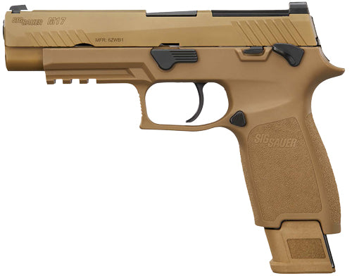 SIG Sauer M17 Commercial 9mm Semi-Auto Pistol with 4.7-Inch Barrel and 10-Round Capacity and Coyote Finish