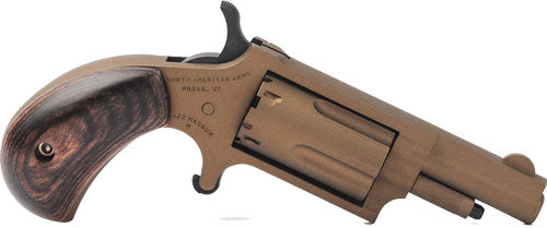 North American Arms NAA-22M-BB Mini Revolver in 22 WMR with Bronze Frame and Wood Grips