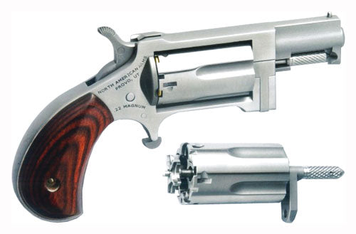 North American Arms NAA Sidewinder .22LR/.22WMR Revolver with 1.5 Inch Stainless Barrel and Rosewood Grips