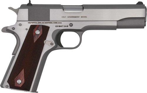 Colt Government 1911 .38 Super Semi-Auto Pistol with Stainless Finish and 5-inch Barrel