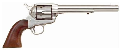 Cimarron Frontier .45 Long Colt Revolver with Stainless Finish and Wooden Grips