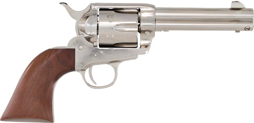 Cimarron Pistoleero 9mm Luger Nickel Finish Revolver with Wood Grips