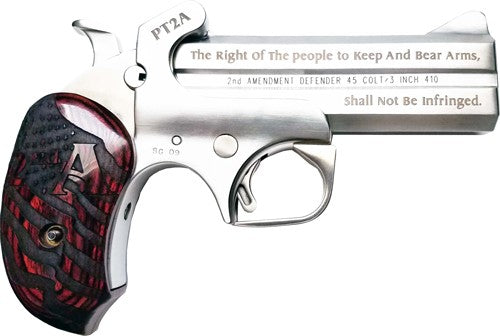 Bond Arms Protect 2nd Amendment .45 Long Colt/.410 Double Barrel Pistol with Rosewood Grip and Leather Holster