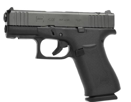 Glock 43X MOS 9mm Luger Semi-Auto Pistol with 2 Magazines - Black Polymer Frame