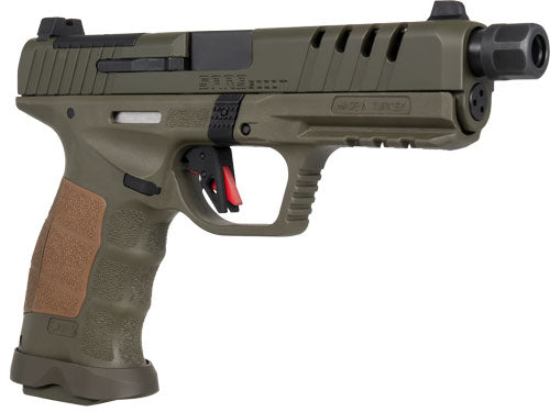 SAR USA SAR9 SOCOM 9mm Polymer Semi-Auto Pistol with Cerakote Finish and Expanded Magwell