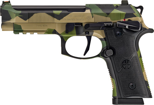 Beretta 92X I SAO FS 9mm Semi-Auto Pistol with Camouflage Finish and Fiber Optic Front Sight