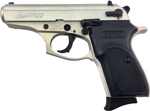 Bersa Thunder 22LR FS Semi-Auto Pistol with Nickel Finish and 3.5-inch Barrel