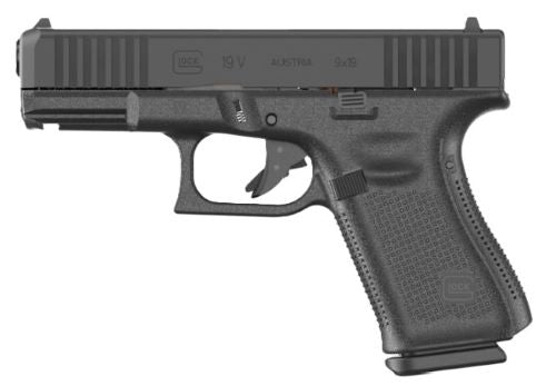 Glock 19 V 9mm Luger FS Semi-Auto Pistol with 10-Round Capacity and Black Finish