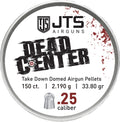 Jts Group Jts Pellets Dead Center 25 Cal Domed 33.80 Grain 150 Count
