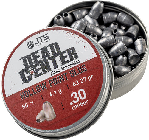 Jts Group Dead Center, .30 Caliber Pellets, Hollow Point Tip, 80 Per Tin