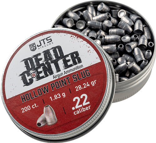 Jts Group Dead Center, .22 Caliber Pellets, Hollow Point Tip, 200 Per Tin