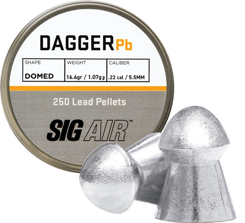Sig Pellets 22 Dagger Domed 16.60 Grain Lead Alloy 250 Count<
