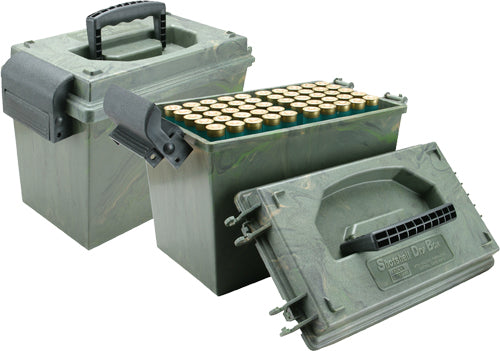 MTM Ammo Box Shotshell Dry Box with Flip Top Lid - Wild Camo, Holds 100 Rounds