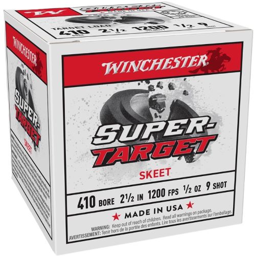 Winchester Ammunition Target .410 Bore 2.5 Inch Shotshells, 1/2 Ounce #9 Lead Shot - 25 Rounds per Box