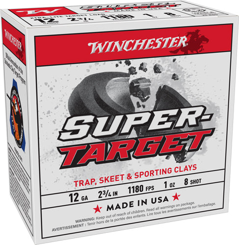 Winchester Ammunition Target 12 Gauge 2.75-Inch Shotshells, 1 oz #8 Lead Shot, 1180 fps, 25 Rounds per Box