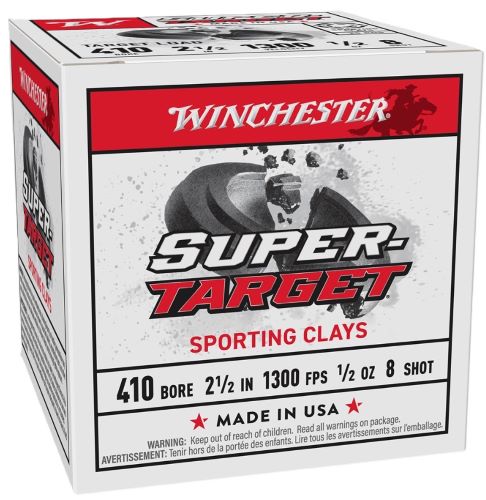 Winchester Ammunition Target 410 Bore 2.5-inch Shotgun Shells - #8 Lead Shot, 25 Rounds per Box