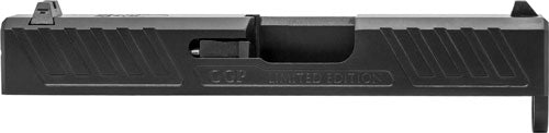 Grey Ghost Precision GGP-SPG43-V1-BLK Billet Stainless Steel Slide for Glock 43 with Angled Serrations