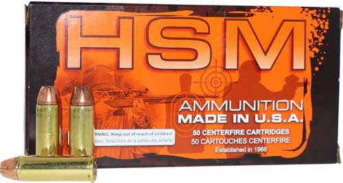 HSM Ammo .44 Remington Magnum 300-Grain Jacketed Hollow Point – Reloadable, 50 Rounds per Box