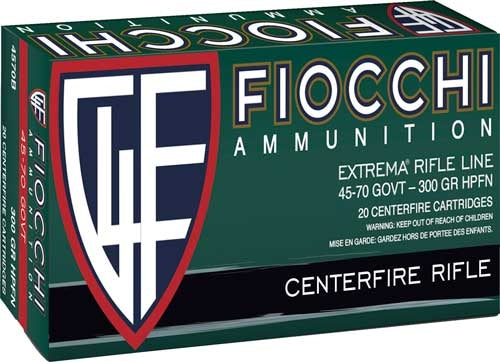 Fiocchi 45-70 Government 300 Grain Jacketed Hollow Point Ammunition - Reloadable