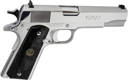 Iver Johnson 1911A138CHRP .38 Super Semi-Auto Pistol with Chrome Finish and 5-Inch Barrel