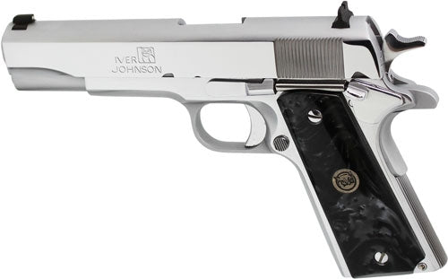 Iver Johnson 1911A138CHRP .38 Super Semi-Auto Pistol with Chrome Finish and 5-Inch Barrel