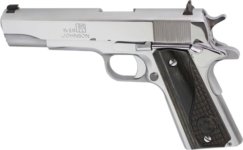 Iver Johnson 1911A1 .38 Super Automatic Pistol with Chrome Finish and 5-Inch Barrel