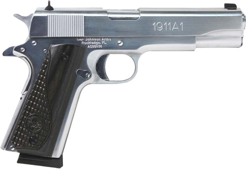 Iver Johnson 1911A1 .38 Super Automatic Pistol with Chrome Finish and 5-Inch Barrel