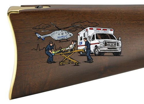 Henry H4 EMS Tribute Edition Lever Action Rifle - .22 LR with Walnut Stock