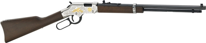 Henry H004SAT Second Amendment Tribute Lever Action Rifle - .22 LR, 20" Octagonal Barrel, Walnut Stock