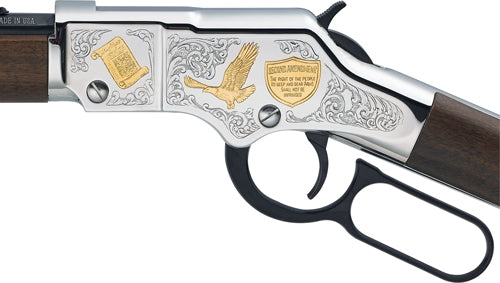 Henry H004SAT Second Amendment Tribute Lever Action Rifle - .22 LR, 20" Octagonal Barrel, Walnut Stock