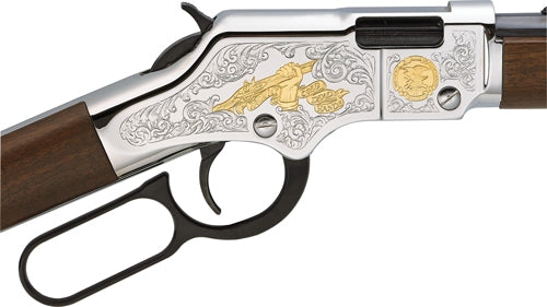 Henry H004SAT Second Amendment Tribute Lever Action Rifle - .22 LR, 20" Octagonal Barrel, Walnut Stock