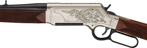 Henry H14 Long Ranger Deluxe Sporting Rifle with Walnut Stock and Gold Inlay