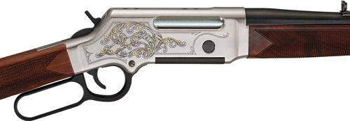 Henry H14 Long Ranger Deluxe Sporting Rifle in .308 Winchester with Walnut Stock and Gold Inlay