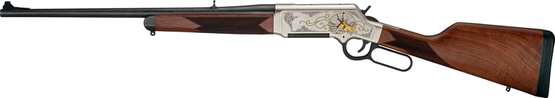 Henry H14 Long Ranger Antelope Sporting Rifle in .243 Winchester with Walnut Stock and Gold Inlay