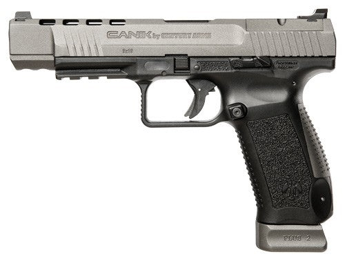 Canik Tp9Sfx 9mm Pistol FS with 5.2-Inch Barrel and 20-Round Capacity and Tungsten Finish
