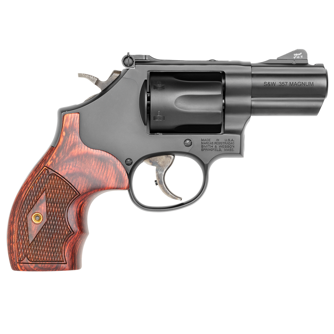 Smith & Wesson PC Model 19 Carry Comp Revolver - .38 Special, 2.5-inch Barrel, Night Sights, Matte Blued Finish