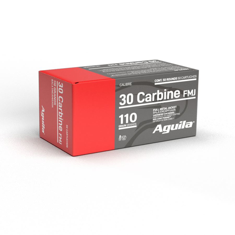 Aguila .30 Carbine FMJ 110 Grain Hunting Ammo - 50 Rounds per Box