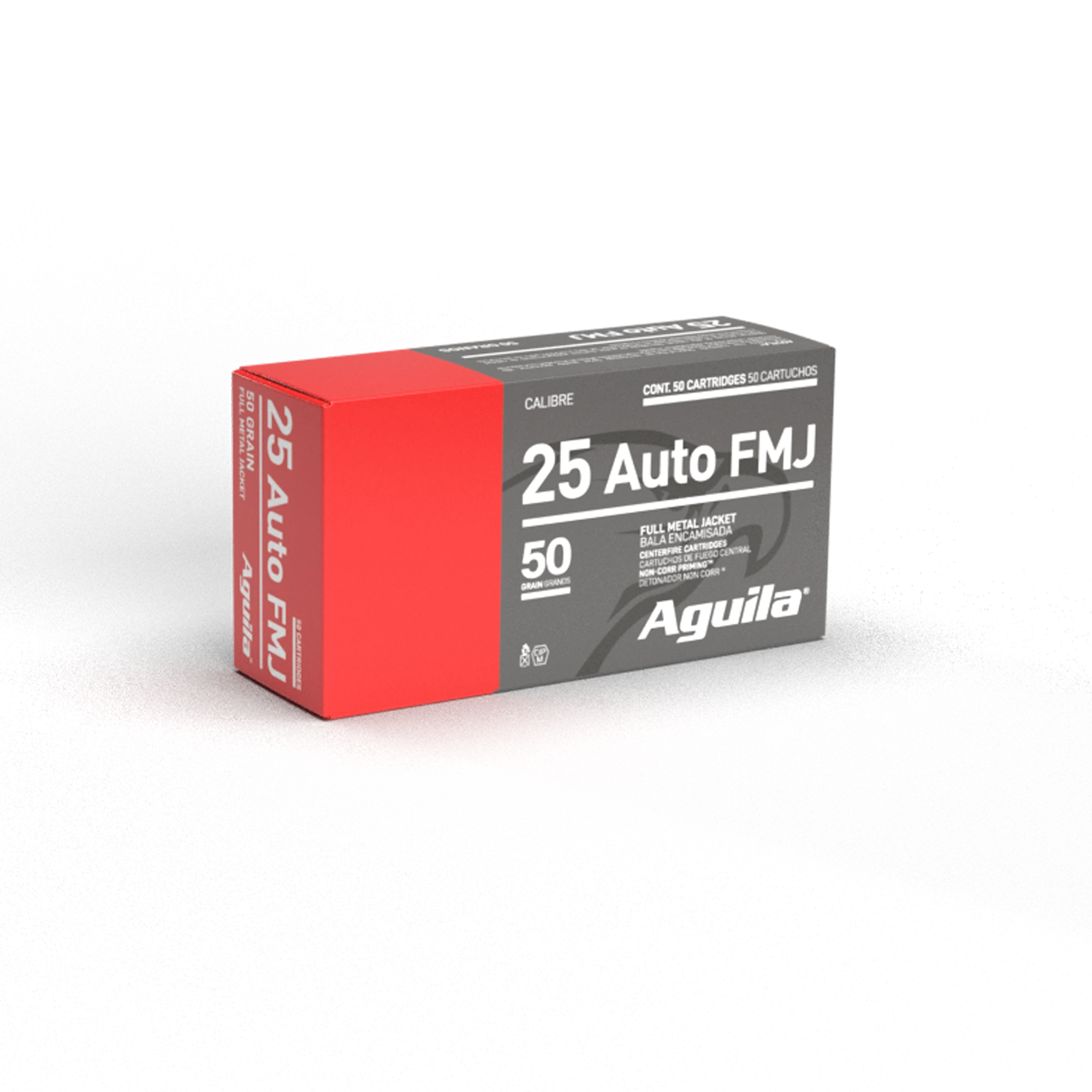 Aguila .25 Auto FMJ 50 Grain Target Ammunition – 50 Rounds per Box