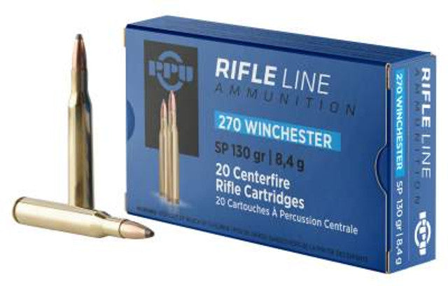Ppu .270 Winchester 130GR Soft Point Ammo - 20 Rounds per Box, 10 Boxes per Case