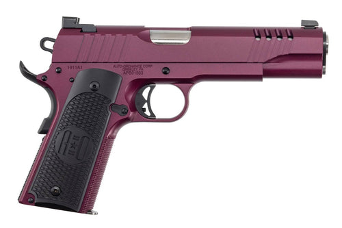 Auto Ordnance 1911 TCAC9 .45 ACP Stainless Steel Semi-Auto Pistol with Black Cherry Slide and Night Sights